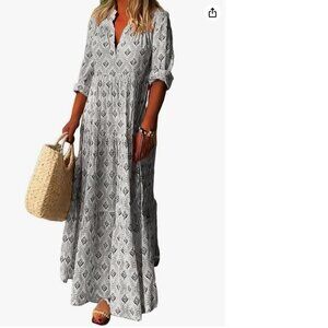 Bengbobar Long Sleeves Empire Waist Maxi Dress, M